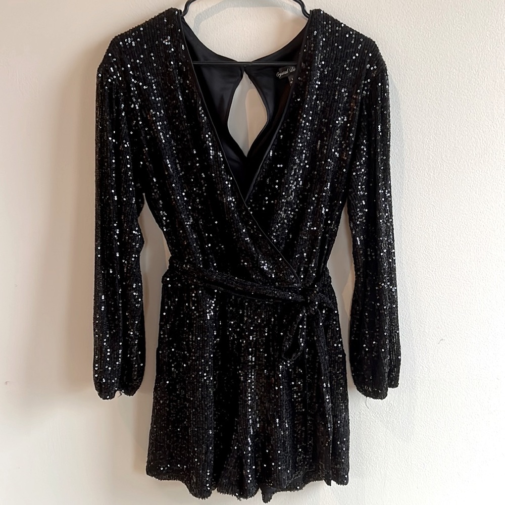 Black Sequin Romper